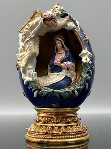 House of Faberge 24 Karat Gold Plated Imperial Nativity Egg