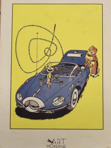 Robbedoes en Marsupilami - prent Art Moderne - oplage 250 -, Nieuw