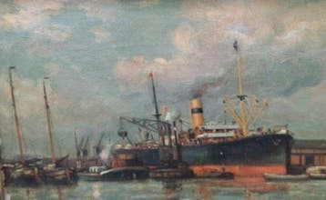 A.J.Oudshoorn (1877-1930) - prachtig Rotterdams havengezicht