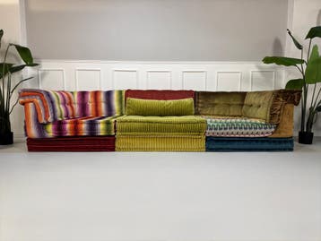 Roche Bobois Mah Jong Sofa Stof 3-zits handgemaakt MahJong B, Huis en Inrichting, Driepersoons, Ophalen of Verzenden, Zo goed als nieuw