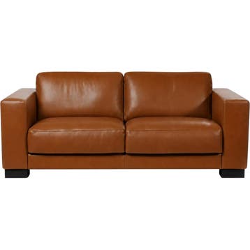 Leren bank Clear - 2,5 zits - Elegance Cognac (cognac) -, Huis en Inrichting, Banken | Bankstellen, Bohemian, Eigentijds, Modern, Retro, Vintage