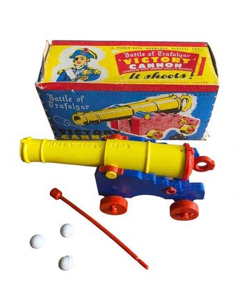 Zeldzaam Vintage Speelgoed Kanon - Battle of Trafalgar