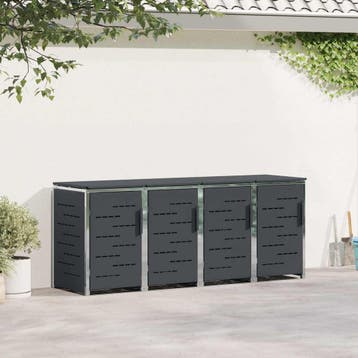 vidaXL Containerombouw for 4 Bins 240L Roestvrij staal, Verzenden, Nieuw