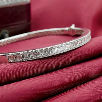 Witgouden Tirisi armband met diamanten; Maat S/M, Gebruikt, Ophalen of Verzenden, Met edelsteen, Goud