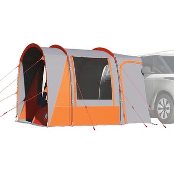 vidaXL Autotent 4-persoons waterdicht grijs en oranje, Verzenden, Nieuw, Tot en met 2