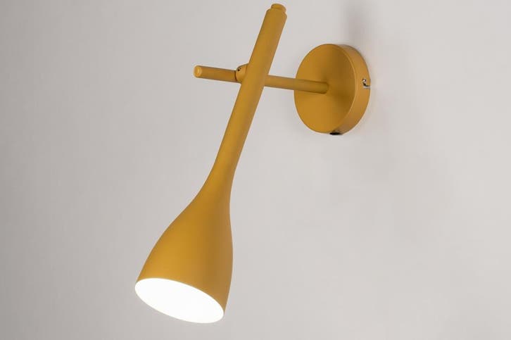 Rietveld Wandlampen - Geel - Metaal, Huis en Inrichting, Lampen | Wandlampen, Verzenden