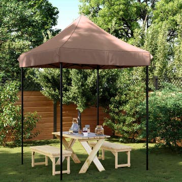 vidaXL Partytent 200 x 200 x 306 cm Bruin Oxford Stof, Tuin en Terras, Partytenten, Verzenden, Nieuw, Partytent