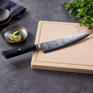 Yaxell Sunago – Koksmes 20 cm met Ginsan-staal en donkerb., Ophalen of Verzenden, Nieuw, Hout