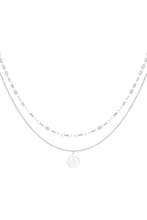 ketting smiley day - zilveren kleur, Verzenden, Nieuw