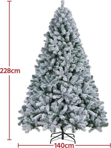 2dekans | Yaheetech Kunstkerstboom 228 cm – Groen/Wit – Ø140, Diversen, Kerst, Ophalen of Verzenden, Zo goed als nieuw