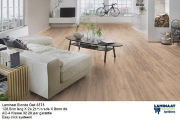 24CM EXTRA BREDE EASY CLICK LAMINAAT 7 X KLEUR €12,95m2, Crème, 75 m² of meer, Nieuw, 24cm brede 