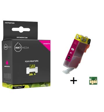 Geschikt Canon CLI-521M inktcartridge Magenta MET CHIP, Nieuw, Cartridge, Inktmedia