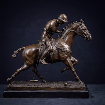 Beeld, Exclusief sculptuur van een Polo speler 31.5 cm / 9.1