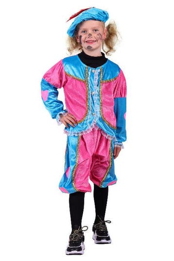 Kinderpakje Blauw met Roze Hartjes OP=OP - 140/152, Verzenden, Nieuw