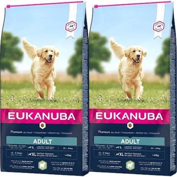 Eukanuba Adult Lam & Rijst Large 2 x 12 kg (Hondenvoer), Verzenden, Hond