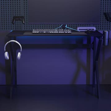 vidaXL Gamingbureau met K-vormige poten 110x60x75 cm zwart, Verzenden, Nieuw