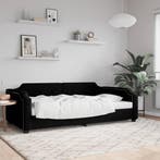 vidaXL Slaapbank 90x200 cm stof zwart, Huis en Inrichting, Slaapkamer | Bedden, 90 cm, Eenpersoons, Verzenden, Zwart