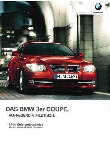 2011 BMW 3 SERIE COUPÉ BROCHURE DUITS, Nieuw, BMW, Author