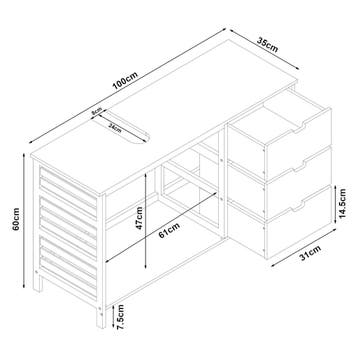 Wastafelonderkast Boksereys bamboe naturel 60x100x35 cm [en., Verzenden, Nieuw