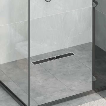 vidaXL Doucheafvoer Glasdeksel met 360° Sifon Zwart 50 cm, Verzenden, Nieuw