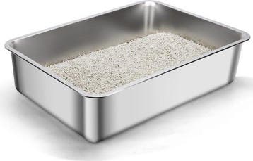 Kattenbak - Kattentoilet - RVS - 70x50x15 cm - Nobleza, Verzenden, Zo goed als nieuw