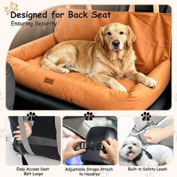 Hondenmand auto - Autostoel hond - 92x52x47 - Oranje - Noble, Verzenden, Zo goed als nieuw
