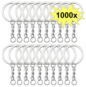 Fako Bijoux - Sleutelringen Met Ketting - Sleutelhanger, Hobby en Vrije tijd, Kralen en Sieraden maken, Verzenden, Nieuw
