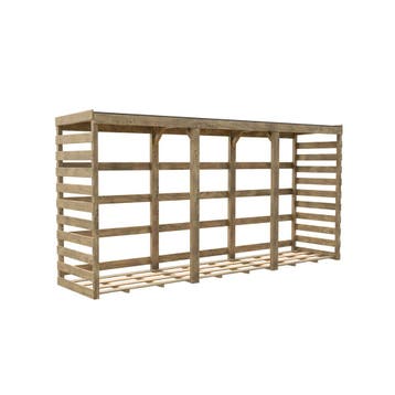 Haardhout Berging Colombus XXL met Bitumen Dak 356 cm, Tuin en Terras, Haardhout, Verzenden, Elzenhout