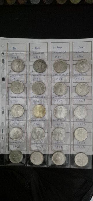 Italië. 500 Lire + 1000 Lire argento (30 monete)