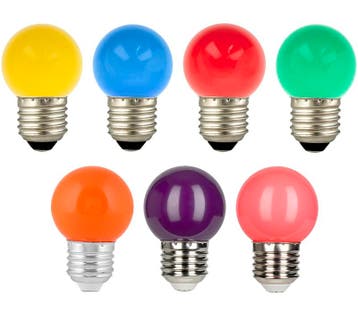 7 stuks Bailey LED Party E27 1W Rood Groen Blauw Geel Ora..., Ophalen of Verzenden, Nieuw