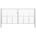 vidaXL Tuinpoort gegalvaniseerd staal 400x200 cm zilver, Verzenden, Nieuw