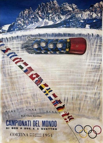 Bob - Campionati del Mondo Cortina 1954 Olimpiadi Invernali, Antiek en Kunst