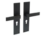 Deurklink Amsterdam schild zwart profielcilindergat 55mm..., Ophalen of Verzenden, Nieuw, Rvs, Klink of Kruk