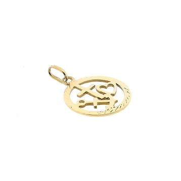 Gouden hanger; Geloof hoop en liefde (Hanger of bedel), Ophalen of Verzenden, Gebruikt, Goud, Overige merken