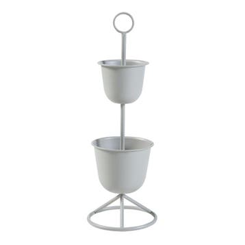 Plantenstandaard Alphen 2 bloempotten 76,5x26 cm lichtgrijs, Verzenden, Nieuw