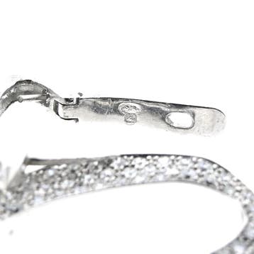 Witgouden oorhangers met diamanten; 1,58 ct. (Oorbellen), Gebruikt, Ophalen of Verzenden, Met edelsteen, Goud
