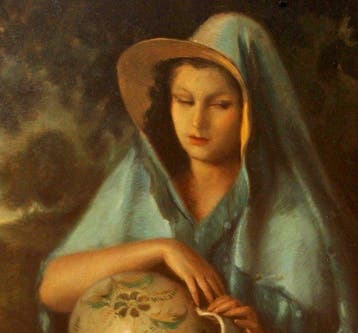 Joaquin Angulo Garcia (1905-1985) - Joven con jarra de, Antiek en Kunst