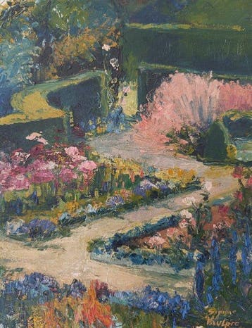 Simone Vaulpré (XX) - Jardin fleuri