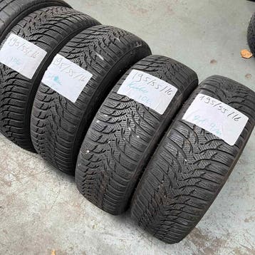 4 x Kumho 195-55-16 Winterbanden 9mm, Gebruikt, 16 inch, Band(en), Personenwagen