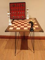 Schaaktafel - Metaal, Aluminium - Moren en Christenen, Antiek en Kunst