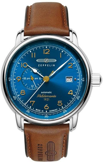 Zeppelin 9668-3 Méditerranée automatisch horloge 40 mm, Overige merken, Staal, Verzenden, Polshorloge