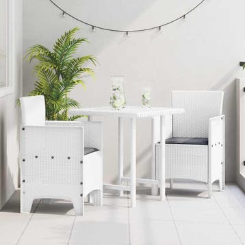 vidaXL Tuinstoel 2 st Wit Polypropyleen, Tuin en Terras, Verzenden, Nieuw