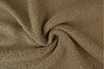 Teddy bont (Bouclé) Taupe - rol 30 meter, Verzenden, Nieuw