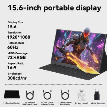 SOYO 15.6 Inch Full HD Draagbare Monitor - 1080P, 60Hz, 72%, Computers en Software, Monitoren, Verzenden, Nieuw