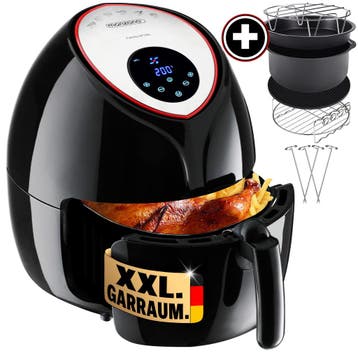 Heteluchtfriteuse 9in1 zwart 1850W met 9 accessoires, Verzenden, Nieuw