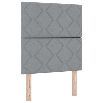 vidaXL LED Box Spring Bed met hoofdeinde Lichtgrijs 80 x 200, Verzenden, Nieuw, Eenpersoons, Stof