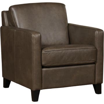 Leren fauteuil Smart - Granada Ash (grijs/bruin) - Poten, Nieuw, Ophalen of Verzenden, Bohemian, Eigentijds, Modern, Retro, 50 tot 75 cm
