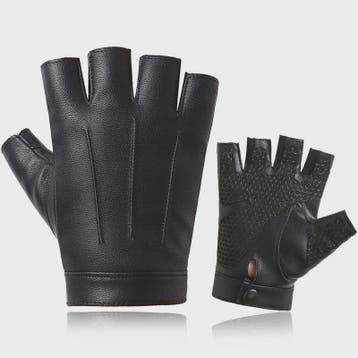 Vingerloze PU Lederen Handschoenen met Anti-slip Laag - Idea, Verzenden, Nieuw
