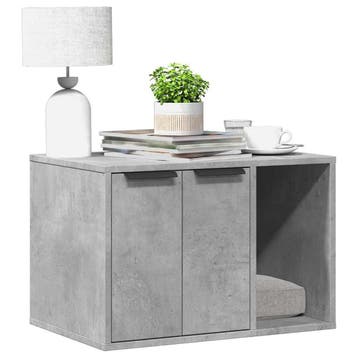 vidaXL Kattenbakkast 60x40x40 cm bewerkt hout betongrijs, Dieren en Toebehoren, Katten-accessoires, Verzenden, Nieuw