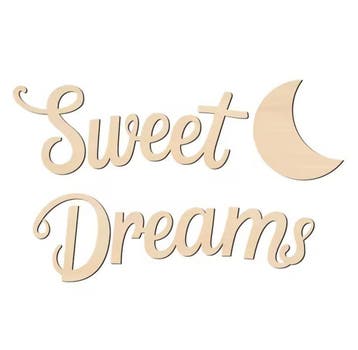 Houten wand tekst decoratie Sweet Dreams, Ophalen of Verzenden, Nieuw, Wanddecoratie